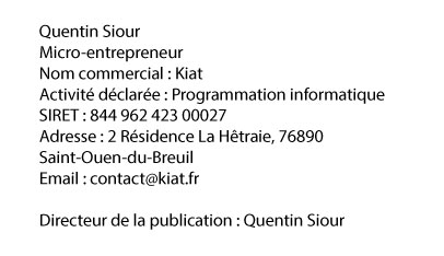 Identité de l’éditeur du site